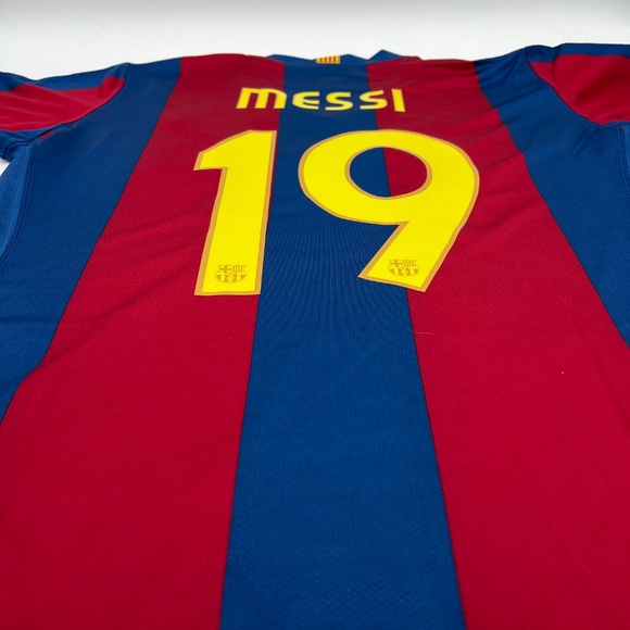 Messi #19 Barcelona 2007/2008 Home ORIGINAL Nike Women Soccer Jersey (XL) - Picture 5 of 9